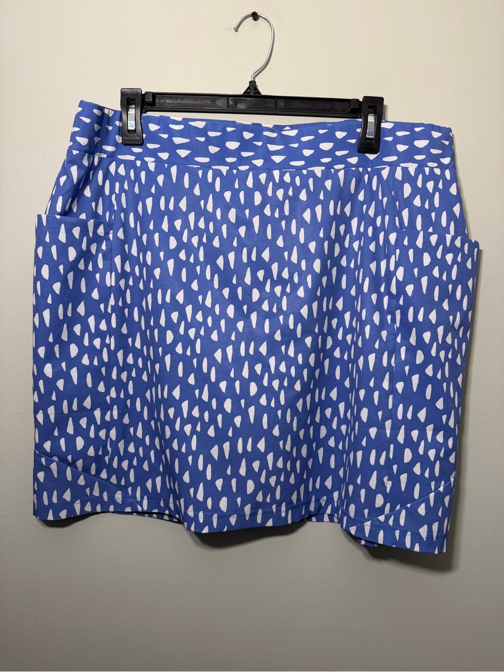 Chico's Royal Blue and White Dot-Print Mini Skirt